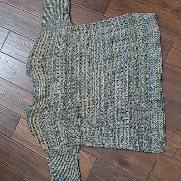 Sarah Spencer Green, Blue & Mustard Gold Knit Sweater size 2X - Picture 2 of 7